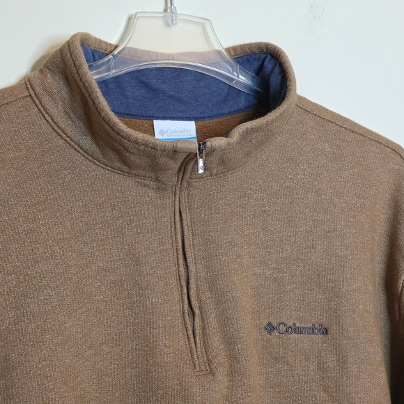 Columbia Mens 4X Brown 1/4 Zip Pullover Sweatshirt Outdoor Casual Top Fleece - Picture 3 of 6
